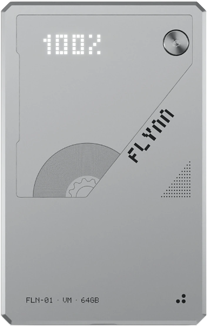 Flynn card in silver aluminium